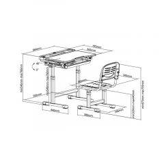 Комплект парта + стул трансформеры Cantare Blue в Уфе - ufa.mebel24.online | фото 9
