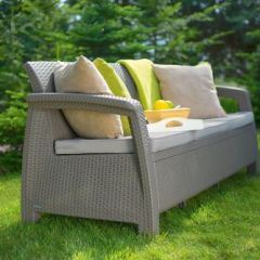 Диван пластиковый Корфу Макс (Corfu love seat max) капучино - песок в Уфе - ufa.mebel24.online | фото 3