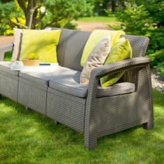 Диван пластиковый Корфу Макс (Corfu love seat max) капучино - песок в Уфе - ufa.mebel24.online | фото 4