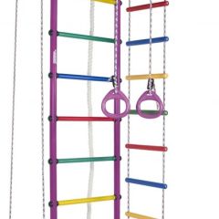 ДСК Атлант цв.фиолетовый радуга: турник, кольца, канат, трапеция, веревочная лестница в Уфе - ufa.mebel24.online | фото