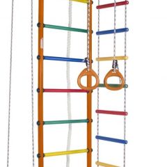 ДСК Атлант оранжевый радуга: турник, кольца, канат, трапеция, веревочная лестница в Уфе - ufa.mebel24.online | фото