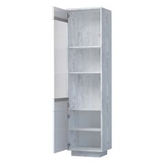 Эго ПС-1 Пенал с 2дв (бетон светлый/белый глянец) цоколь в Уфе - ufa.mebel24.online | фото 2