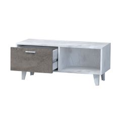 Эго Т-4 Тумба с 1 ящ (бетон светлый/камень темный) на ножках в Уфе - ufa.mebel24.online | фото 2