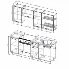 Кухонный гарнитур Антрацит 2000 (Стол. 26мм) в Уфе - ufa.mebel24.online | фото 2