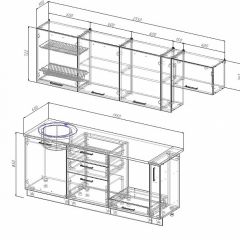 Кухонный гарнитур Антрацит 2550 (Стол. 26мм) в Уфе - ufa.mebel24.online | фото 2