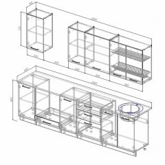 Кухонный гарнитур Антрацит 2800 (Стол. 26мм) в Уфе - ufa.mebel24.online | фото 2