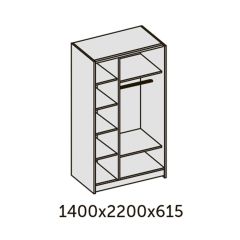 ИННЭС-5 Шкаф-купе 2-х дв. 1400 (1дв. Ф1 - бодега белая, 1дв. Ф2 - зеркало) в Уфе - ufa.mebel24.online | фото 2