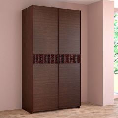 ИННЭС-5 Шкаф-купе 2-х дв. 1400 (2 дв. Ф3 - венге вст. экокожа коричневый) в Уфе - ufa.mebel24.online | фото