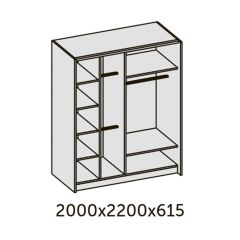 ИННЭС-5 Шкаф-купе 2-х дв. 2000 (2 дв. Ф3 - венге вст. экокожа корич) в Уфе - ufa.mebel24.online | фото 2