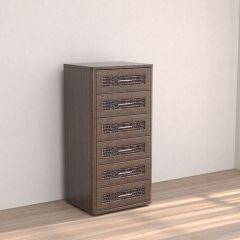 Кэт-4 Комод 6 ящ (МДФ Венге/Экокожа Caiman коричневый) в Уфе - ufa.mebel24.online | фото