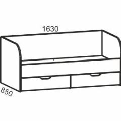 Киви №4 Кровать с ящиками (ЛДСП молочный дуб/лайм) в Уфе - ufa.mebel24.online | фото 2