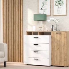 Комод №8 (Дуб Крафт Золотой/Белый) в Уфе - ufa.mebel24.online | фото
