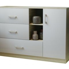 Комод К-3.1 (Дуб сонома/Белый жемчуг) в Уфе - ufa.mebel24.online | фото