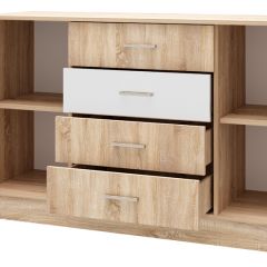 БЕАТРИС Комод К1400 (Дуб Сонома/Белый глянец) в Уфе - ufa.mebel24.online | фото 2