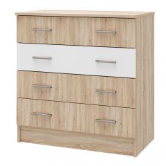 БЕАТРИС Комод К800 (Дуб Сонома светлый/Белый глянец) в Уфе - ufa.mebel24.online | фото