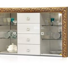 Комод с витражами Тиффани Premium слоновая кость/золото (ТФКМ-3[5](П) в Уфе - ufa.mebel24.online | фото