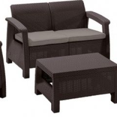Комплект мебели Корфу сет (Corfu set) коричневый - серо-бежевый * в Уфе - ufa.mebel24.online | фото