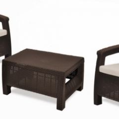 Комплект мебели Корфу Уикенд (Corfu Weekend) коричневый - серо-бежевый * в Уфе - ufa.mebel24.online | фото