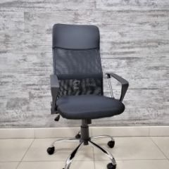 Кресло Barneo K-134H для персонала (черная ткань черная сетка) в Уфе - ufa.mebel24.online | фото