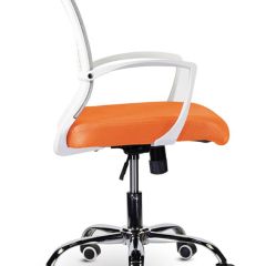 Кресло BRABIX "Wings MG-306", пластик белый, хром, сетка, серое/оранжевое, 532011 в Уфе - ufa.mebel24.online | фото 3