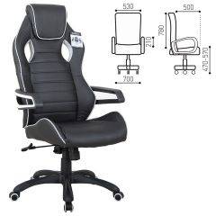 Кресло компьютерное BRABIX Techno Pro GM-003 (экокожа черное/серое, вставки серые) 531814 в Уфе - ufa.mebel24.online | фото 1