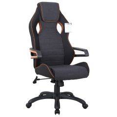 Кресло компьютерное BRABIX Techno Pro GM-003 (ткань черное/серое, вставки оранжевые) 531813 в Уфе - ufa.mebel24.online | фото
