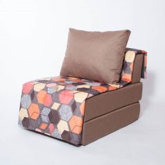 Кресло-кровать бескаркасное Харви (коричневый-геометрия браун) в Уфе - ufa.mebel24.online | фото