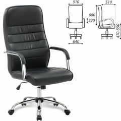 Кресло офисное BRABIX "Stark EX-547" (экокожа, хром, черное) 531948 в Уфе - ufa.mebel24.online | фото 2