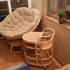 Кресло Папасан вращающийся 23/01В с подушкой (Натуральный) в Уфе - ufa.mebel24.online | фото 3