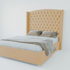 Кровать Берлин ЛЮКС с ПМ 1600 (экокожа бежевая) в Уфе - ufa.mebel24.online | фото