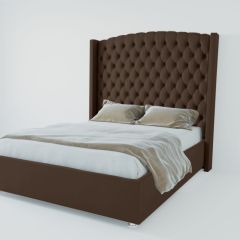 Кровать Берлин ЛЮКС с ПМ 800 (экокожа коричневая) в Уфе - ufa.mebel24.online | фото 2