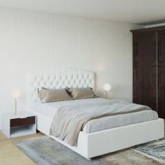 Кровать Берлин с ПМ 1600 (экокожа белая) в Уфе - ufa.mebel24.online | фото 2