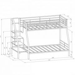 Кровать двухъярусная "Толедо-1" Коричневый/Дуб молочный в Уфе - ufa.mebel24.online | фото 2