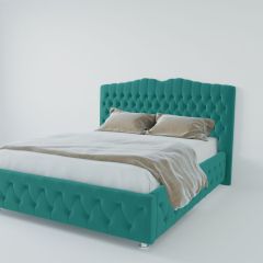 Кровать Нягань с ПМ 800 (велюр бирюзовый) в Уфе - ufa.mebel24.online | фото 2