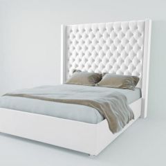 Кровать Версаль ЛЮКС без основания 1400 (экокожа белая) в Уфе - ufa.mebel24.online | фото