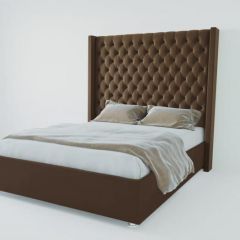 Кровать Версаль ЛЮКС без основания 2000 (экокожа коричневая) в Уфе - ufa.mebel24.online | фото