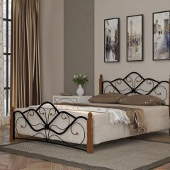 Кровать Венера 1 чёрный/махагон КМД 4.01 (1600*2000) ГЗМИ в Уфе - ufa.mebel24.online | фото