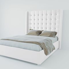 Кровать Венеция ЛЮКС с ПМ 800 (экокожа белая) в Уфе - ufa.mebel24.online | фото 2