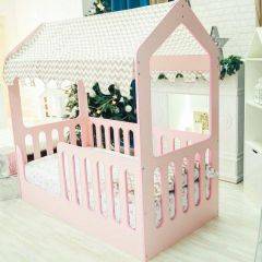 Кровать-домик без ящика 800*1600 (Розовый) в Уфе - ufa.mebel24.online | фото