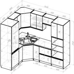 Кухонный гарнитур Амели оптима 1800х2400 мм в Уфе - ufa.mebel24.online | фото 2