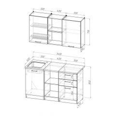 Кухонный гарнитур Ольга медиум 4 1400 мм в Уфе - ufa.mebel24.online | фото 2