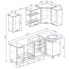 Кухонный гарнитур угловой Бланка 2200х1000 (Стол. 26мм) в Уфе - ufa.mebel24.online | фото 3