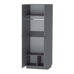 Квадро ШК-1 Шкаф 2дв. (ЛДСП графит) в Уфе - ufa.mebel24.online | фото 2