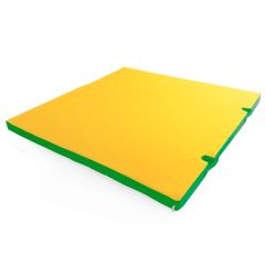 Мат гимнастический 1х1х0,05м с вырезом под стойки цв. зеленый-желтый в Уфе - ufa.mebel24.online | фото
