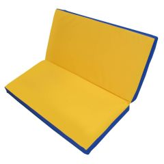 Мат гимнастический 1х1х0,05м складной цв. синий-желтый в Уфе - ufa.mebel24.online | фото