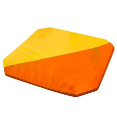Мат гимнастический 1,3x1,3x0,05м складной скошенные углы цв.оранжевый-желтый в Уфе - ufa.mebel24.online | фото