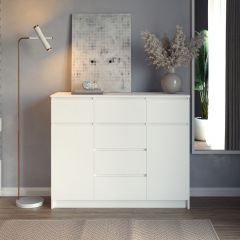 МОРИ МК 1200.4 Комод (белый) в Уфе - ufa.mebel24.online | фото 3