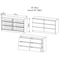 МОРИ МК 1380.6 Комод (графит) в Уфе - ufa.mebel24.online | фото 3
