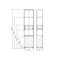 Пенал напольный 3D 50 В1 с Корзиной для белья Домино (D37015P) в Уфе - ufa.mebel24.online | фото 2