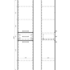 Пенал напольный Контраст 35 с верхним ящиком В1 правый АЙСБЕРГ (DA2707P) в Уфе - ufa.mebel24.online | фото 5